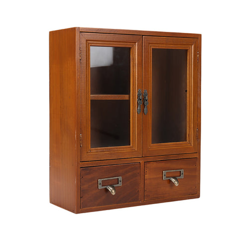 Livingandhome Retro Wooden Desktop Storage Organizer with Drawers, SC0798