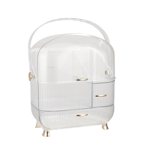 Livingandhome Large Dustproof Makeup Cosmetic Organizer with Handle, SC1131