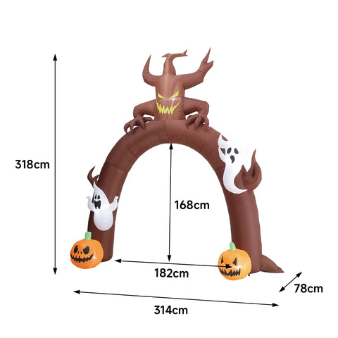 Livingandhome Arch Ghost Pumpkins Halloween Inflatable, SC1483