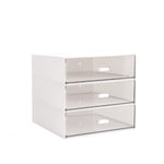 Livingandhome White Plastic 3-Drawer Desk Organizer, SC1598