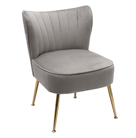 Livingandhome Modern Armless Wingback Accent Chair with Gold Legs, FA0606