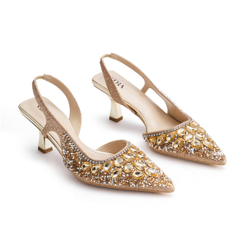 Pointed Closed Toe Slingback Heels, JW0204