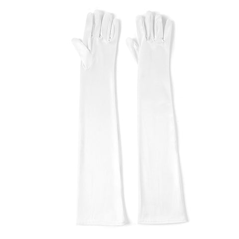 Elegant Long Elbow Length Satin Gloves, CA290143