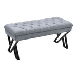 Livinandhome Mid Century Metal Upholstered Bench, ZH1336