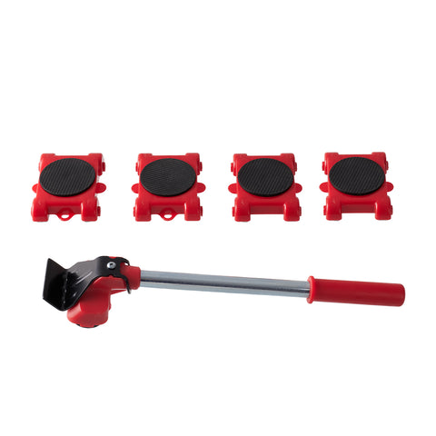 Rotes Möbel-Transportroller-Set aus ABS und Eisen, MH160083 (DE)
