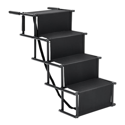 Livingandhome Lightweight Folding Pet Staircase, Telescopic Ladder Pet Step with 4 Steps, WM0240