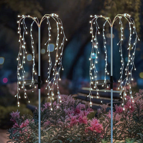 120 LED Solar Willow Tree Garden Spike Light, 2 Lighting Modes, 6500K Daylight, AJ1009