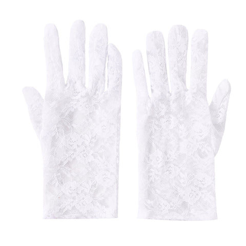 Elegant Short Floral Lace Gloves, CA290137