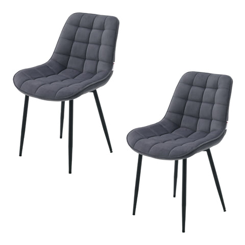 Livingandhome 2 Pcs Velvet Upholstered Dining Chairs with Metal Legs, FA0322