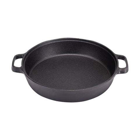 Livingandhome Black Pre-Seasoned Cast Iron Pan, CX0024