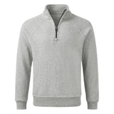 Long-Sleeve Half-Zip Ribbed Knit Mock Neck Sweatshirt, CC291307