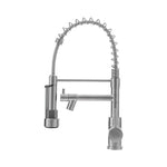 Gebürstete Edelstahl Küchenarmatur mit ausziehbarer Brause und schwenkbarem Topffüller [Küchenarmatur Edelstahl Gebürstet mit Topffüller und Brause], MD030026(DE)