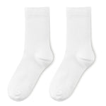 6 Pairs White Cotton Crew Socks, WO0586