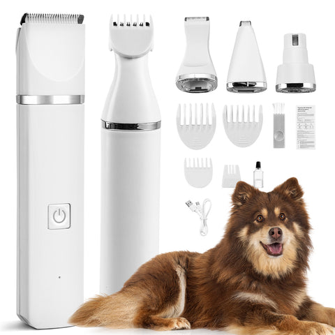 4-in-1 Rechargeable Pet Electric Grooming Clipper Kit, PC390010 (Ver.2)