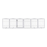 Livingandhome White 6-Panel Wooden Folding Pet Playpen, FI0559
