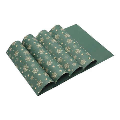 Livingandhome 10pcs Snowflake Christmas Kraft Wrapping Paper Green, SW0791