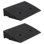 2er-Set Schwarz-Gummi-Auffahrrampen 13 cm Höhe – schockabsorbierend, wetterfest, rutschfest mit Entwässerung und Befestigung [Auffahrrampen Schwarz 2-tlg. Gummi 13 cm Höhe schockabsorbierend wetterfest rutschfest mit Entwässerung],MD080002(DE)