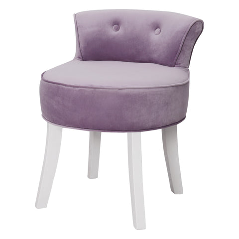 Upholstered Velvet Vanity Dressing Table Stool with Low Backrest, ZH0228