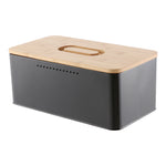 Metal Bread Box with Reversible Bamboo Lid for Kitchen Countertop, WM0664 (Ver.2)