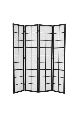 Livingandhome 4-Panel Solid Wood Folding Screen Room Divider, XY0383