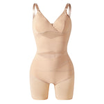 XXL-size Tummy Control Boyshorts Sculpting Shapewear Mesh Bodysuit, WO0662 (Ver.2)