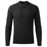 Long-Sleeve Ribbed Knit Henley Sweater, CC291272