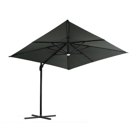 Garden Sanctuary Square Cantilever Parasol with Solar-Powered LED Lights, LG1269