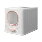 Livingandhome Enclosed Folding Cat Litter Box Toilet with Scoop, WM0181