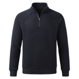 Long-Sleeve Half-Zip Ribbed Knit Mock Neck Sweatshirt, CC291307