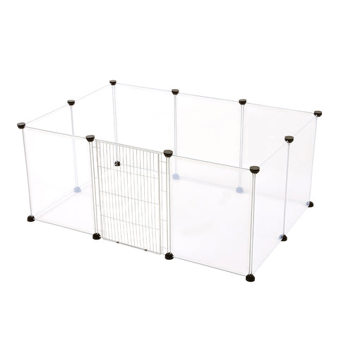 10 Panels Portable Clear Pet Playpen Fence with Door, CT0649