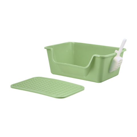 Open Top Cat Litter Box with Cat Litter Mat, CT1322 (Ver.2)