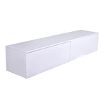 White Floating TV Stand with 2 Flip-down Drawers, DM0576