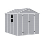 8x8ft Outdoor Apex Roof Plastic Tool Shed with Dual-door, PM1706PM1707PM1708