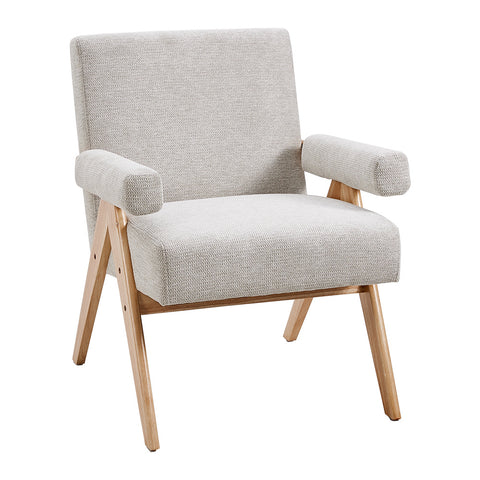 Linen Upholsteried Wooden Armchair, ZH1586