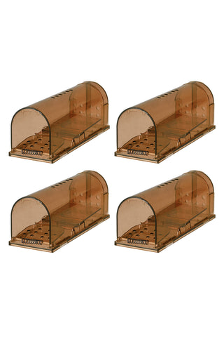 4 Pack Plastic Humane Mouse Trap Cages, YZ0067(Ver.2)
