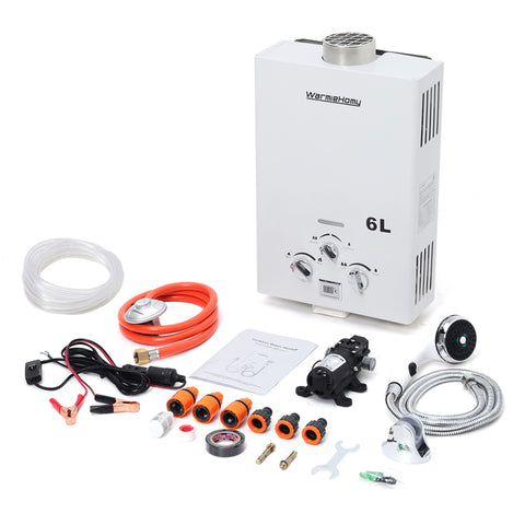 6L 12KW Outdoor Instant Gas Water Heater with Shower Head, FI0360
