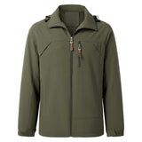 Casual Windproof Jacket with Detachable Hood & Pockets, CC291147