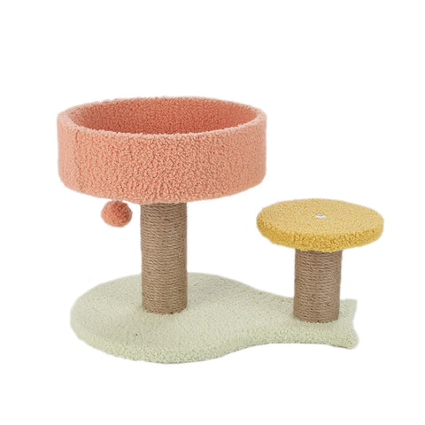 Livingandhome Plush Cat Climbing Tower with Jumping Platform, WM0156