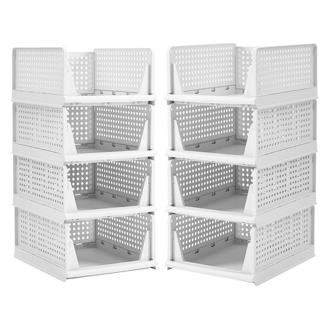 8er-Set Faltbarer und Stapelbarer Kleiderschrank-Organizers aus Kunststoff, HM070380 (DE)