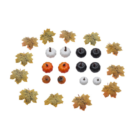 Livingandhome Set of 24 Halloween Maple Leaves Pumpkins Ornament Set , SW0578