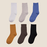 6 Pairs One Size Polyester Crew Socks, WO0592