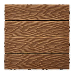 11Pcs Wood Grain Interlocking Deck Tiles Set, LG1483 (Ver.2)