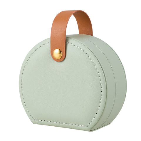 Portable PU Leather Travel Jewellery Box with Handle, HM070302