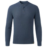 Long-Sleeve Ribbed Knit Henley Sweater, CC291272