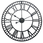 Schwarze Wanduhr mit römischen Ziffern aus Eisen, HF070516 (DE)