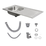 Single-Bowl Stainless Steel Kitchen Sink with Waste Kit, MK150030