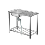 201 Stainless Steel Commercial Sink with Drainboard, AI1597