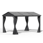 13 x 10FT Metal Frame Hardtop Patio Gazebo with Curtains, LG1510LG1511LG1512 (Ver.2)