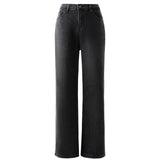 Stretchy Straight Wide-Leg Jeans with Pockets, CC061820
