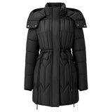 Polyester Quilted Coat with Detachable Hood, CC061991